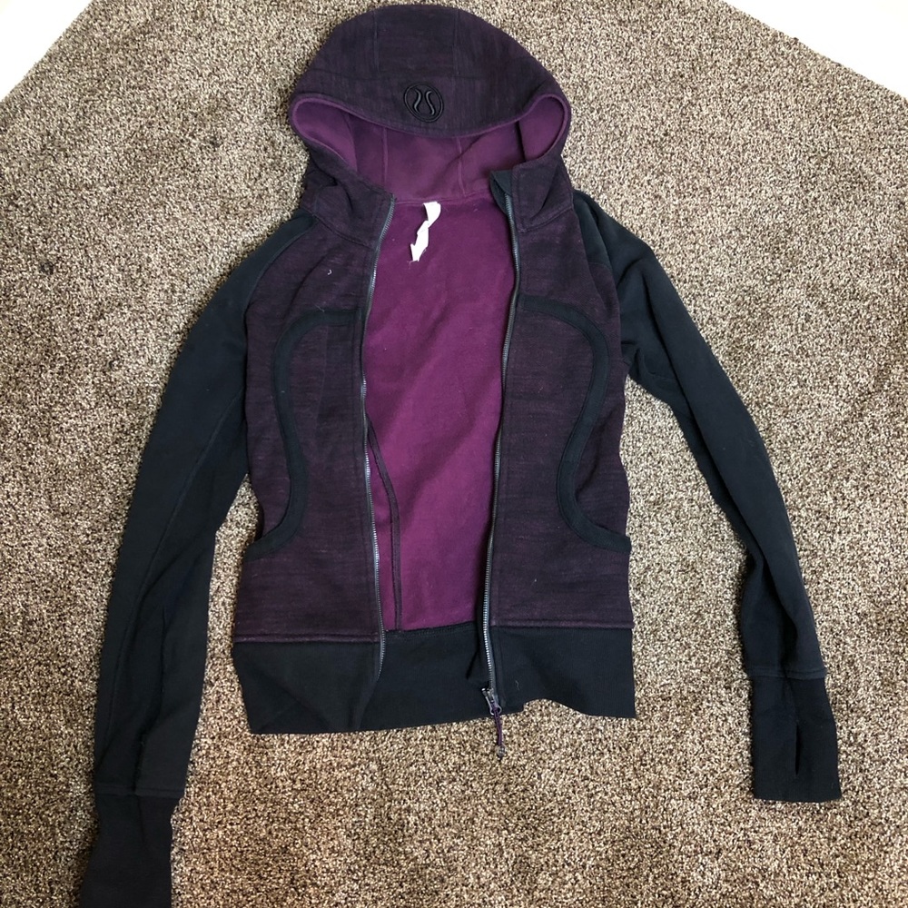 Purple and Black Lululemon zip up hoodie